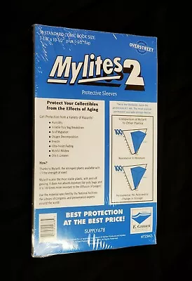 $23.99 • Buy 50 E GERBER MYLITES 2 725M2 MYLAR COMIC BAGS STANDARD 7-1/4  X 10-1/2  SILVER