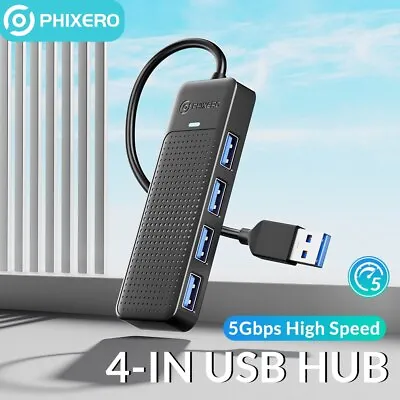 $9.49 • Buy PHIXERO USB HUB 3.0 4-Port Splitter USB USB A HUB Adapter Expansion Dock 15cm