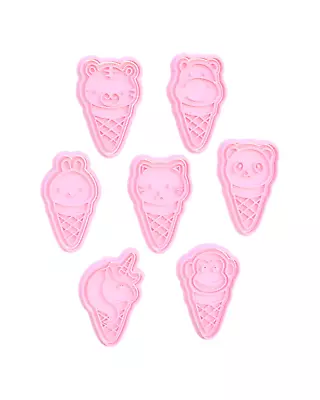 Cute Animals Ice Cream Cookie Cutter Stamp Tiger Cow Rabbit Cat Panda Unicorn Mo • $10.43