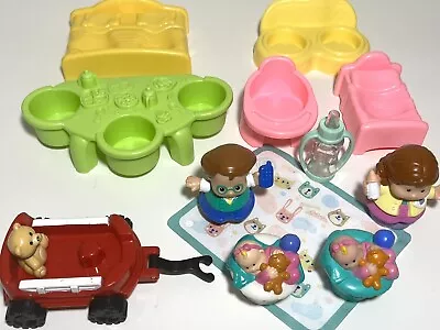 Fisher Price Little People Family Mom Baby Nursery Feeding Table Furniture • $28