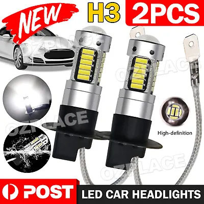 H3 Led Headlight Fog Driving Light Bulbs Car Lamp Globes 6500k Au • $12.45