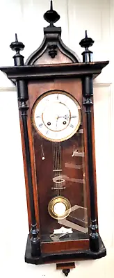 Antique Vienna Walnut Wall Regulator Clock 36 Inches • $150