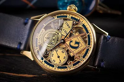 SKELETON WATCH Handmade Watch Masonic Watch Steampunk Watch Freemason Watch • $404.10