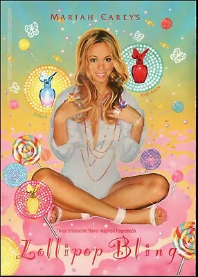 2010 Print Ad Lollipop Bling New Fragrance Singer Mariah Carey   12/12/23 • £8.29