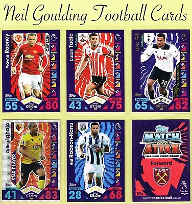 Topps MATCH ATTAX 2016-17 ☆ PREMIER LEAGUE ☆ Football Cards #181 To #360 • £0.99