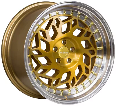 4-New 18  F1R R32 Wheels 18x8.5 5x112 40 Brushed Gold Machined Lip Rims • $920