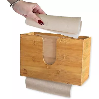 Organic Bamboo Paper Towel Dispenser Kitchen Or Bath New • $31.47