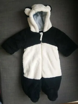 £10 • Buy Baby Unisex Pramsuit Sleepsuit Snowsuit M&s 1-3-6-9-12 Months Furry Panda Ears