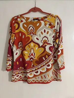 J Mclaughlin Catalina Cloth Ladies Large Top 3/4 Sleeve • $22.70