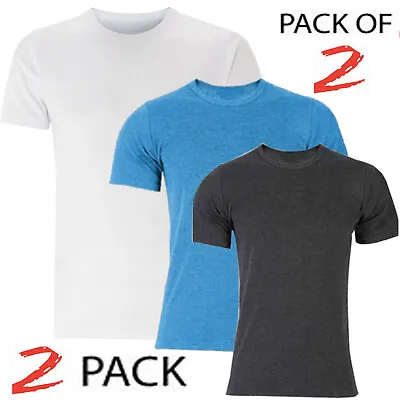 Pack Of 2 Mens Thermal Vest Short Sleeve Brushed Inside Extra Warmth Warm Shirt • £9.95