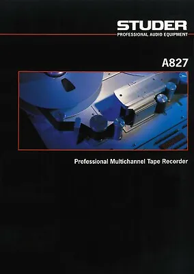 High Res Scans Of Studer A-827 Professional Multi-channel Tape Recorder Brochure • $21.84