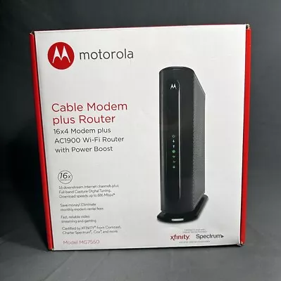 Motorola MG7550 16x4 Cable Modem Plus AC1900 WiFi Router Open Box • $29.99