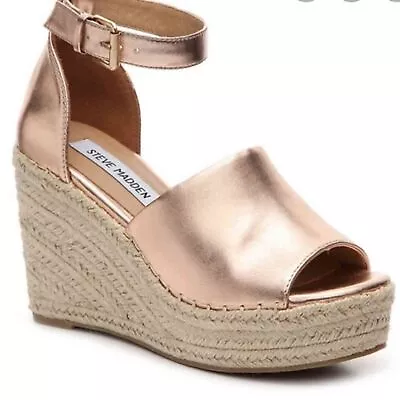 Steve Madden Metallic Rose Gold Wedges • $15