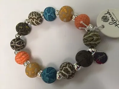 NEW JILZARA Handmade Clay Beads BARCELONA Multi Color Medium 12mm Bracelet • $14.21