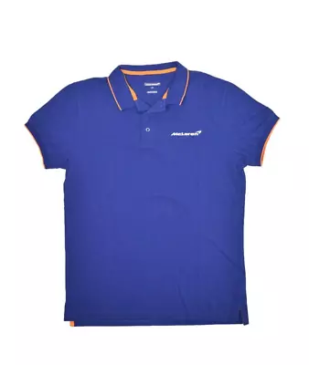 McLaren Polo Shirt Mens L Blue Formula 1 Racing Team F1 Cotton Pique • $29.94