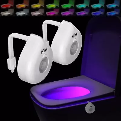 Toilet Light Motion Activated Sensor 16 Colors Changing LED Glow Bowl Insid... • $12.55