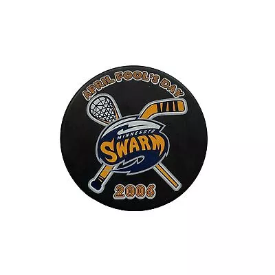 2006 Minnesota Swarm Logo Hockey Puck In Glas Co April Fool's Day Lacrosse • $14.92