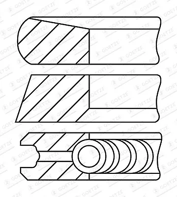 Piston Rings Kit (Single Cylinder) 08-443100-00 Goetze Engine 0640X1 Quality New • $99.35