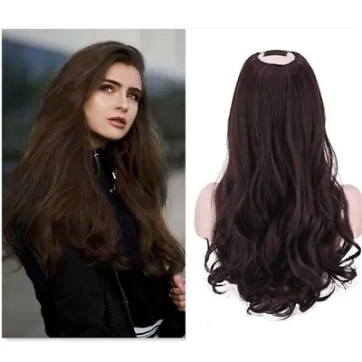 1pc 25.6inch U Part Clip In Synthetic Hair Curly Hair Half Wig U-shaped Headgear • £16.32