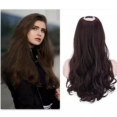 1pc 25.6inch U Part Clip In Synthetic Hair Extensions Curly Hair Half Wig • £10.99