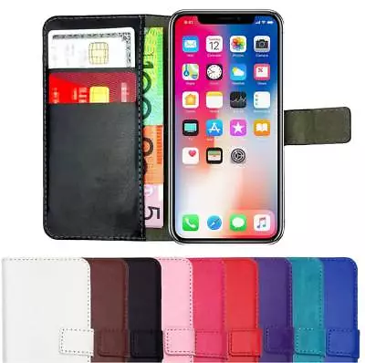 Premium Leather Flip Wallet Case Card Gel Cover NEW For IPhone X XR XS MAX 8 7 6 • $8.75