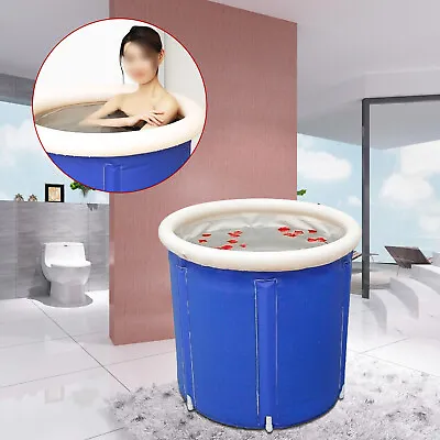 $38.50 • Buy Portable Bathtub Thick Soaking Hot Ice Bath Tub PVC Folding Spa & Air Pump Set