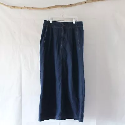 Eddie Bauer Maxi Denim Long Modest Blue Jean Skirt Size 6 Lightweight With Slit • $20