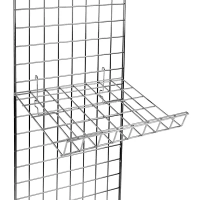 Grid Mesh Heavy Duty Inclined Shelf Full Chrome 60cm(L) X 37cm(W)-7cm Lip • £17.09