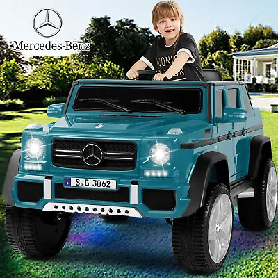 Mercedes-Benz Blue 12V Power Electric Kids Ride On Car With LED Lights Music RC • $239.99