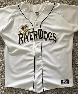 Charleston Riverdogs Ot Baseball Minor League White Jersey Adult Large River Dog • $55