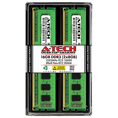 A-Tech 16GB 2x 8GB PC3-10600 Desktop DDR3 1333 MHz DIMM 240pin Memory RAM 16G 8G • $27.98