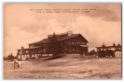 C1940's Sky Lodge From Archery Court Moose River Maine ME Artvue Postcard • $14.98