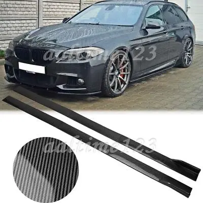 For BMW 5 Series F10 F11 Carbon Fiber Side Skirt Extension Splitter Spoiler Lip • $62.95