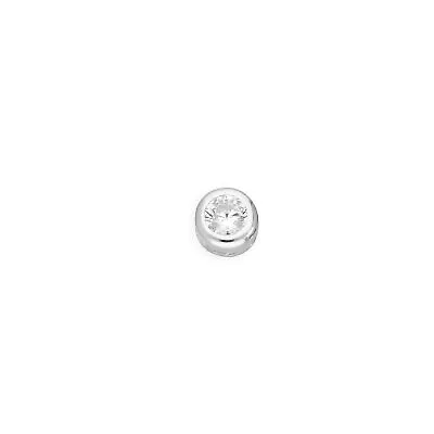Real 925 Gold Plated Sterling Silver & Clear CZ Crystal Round Floating Charm • £6.15