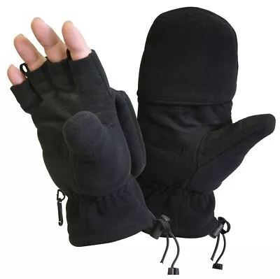 Fleece Sniper Fingerless Gloves Mittens - Olive Drab Or Black Glove • $20.99