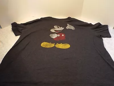 Disney Mickey Mouse Vintage Look Men's 2XB  T-shirt Distressed Gray   • $12.77