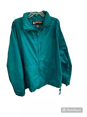 Eddie Bauer EBTEK  Mens Jacket SZ XL Green Hooded Front Full Zipper • $16.49