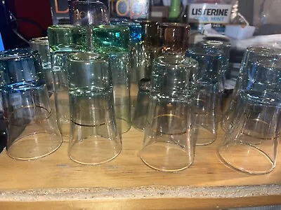 1960s Vintage Cordial Liqueur Shot Glasses Lot Of 16 • $15