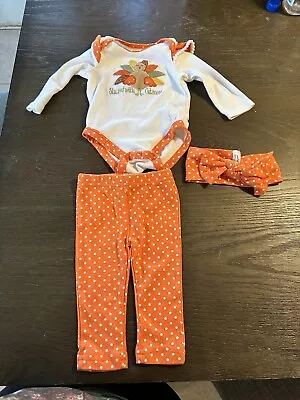 Baby Essentials Girls 6-9 Month Thanksgiving Outfit • $15