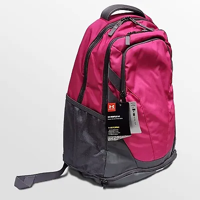 Under Armour UA Hustle 3.0 Backpack Water Resistant Pink Grey  • $24.99