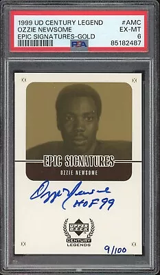 1999 UD Century Legends Ozzie Newsome Epic Signatures Gold AUTO /100 PSA 6 • $7.11