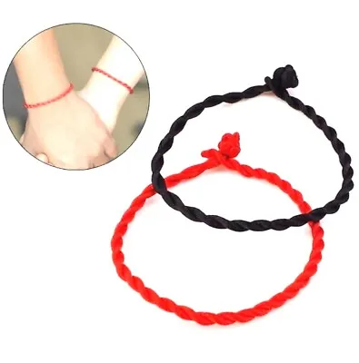 2pcs Red String Braided Lucky Rope Cord Bracelet 2mm For Slider Charm Craft Luck • £2.29