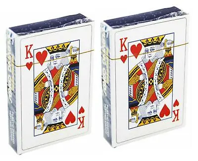 £2.99 • Buy 2x Playing Card Decks Traditional Plastic Coated Paper Family Game Toy