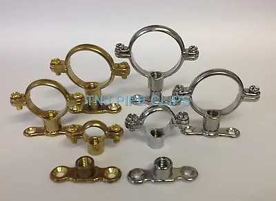 Brass Munsen Ring & Wall Plate Pipe Clip Support Bracket • £3.45