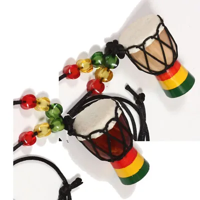 Rasta Drum Necklace Jamaica African Drum Style Reggae Punk Long Sweater Chain • $8.99