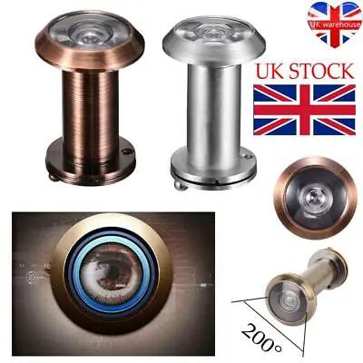 £5.66 • Buy 200° Door Peephole Viewer Wide Angle Eye Spy Sight Hole Adjustable Glass Len New
