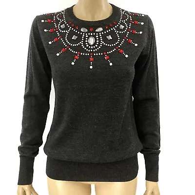 Markus Lupfer Crystal  Neck Pullover Sweater Size M • $59