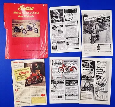 1940s Indian Motocycle HARLEY-DAVIDSON & JAWA Motorcycle Advertising • $5