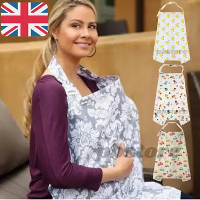 Mum Breastfeeding Nursing Cover Up Baby Poncho Shawl Udder Cotton Blanket • £5.99