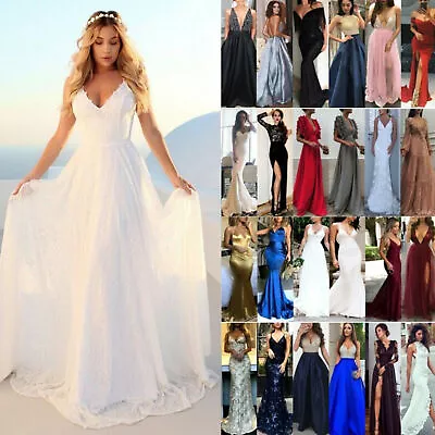 $42.46 • Buy Women Formal Maxi Dress Prom Evening Party Cocktail Bridesmaid Wedding Gown